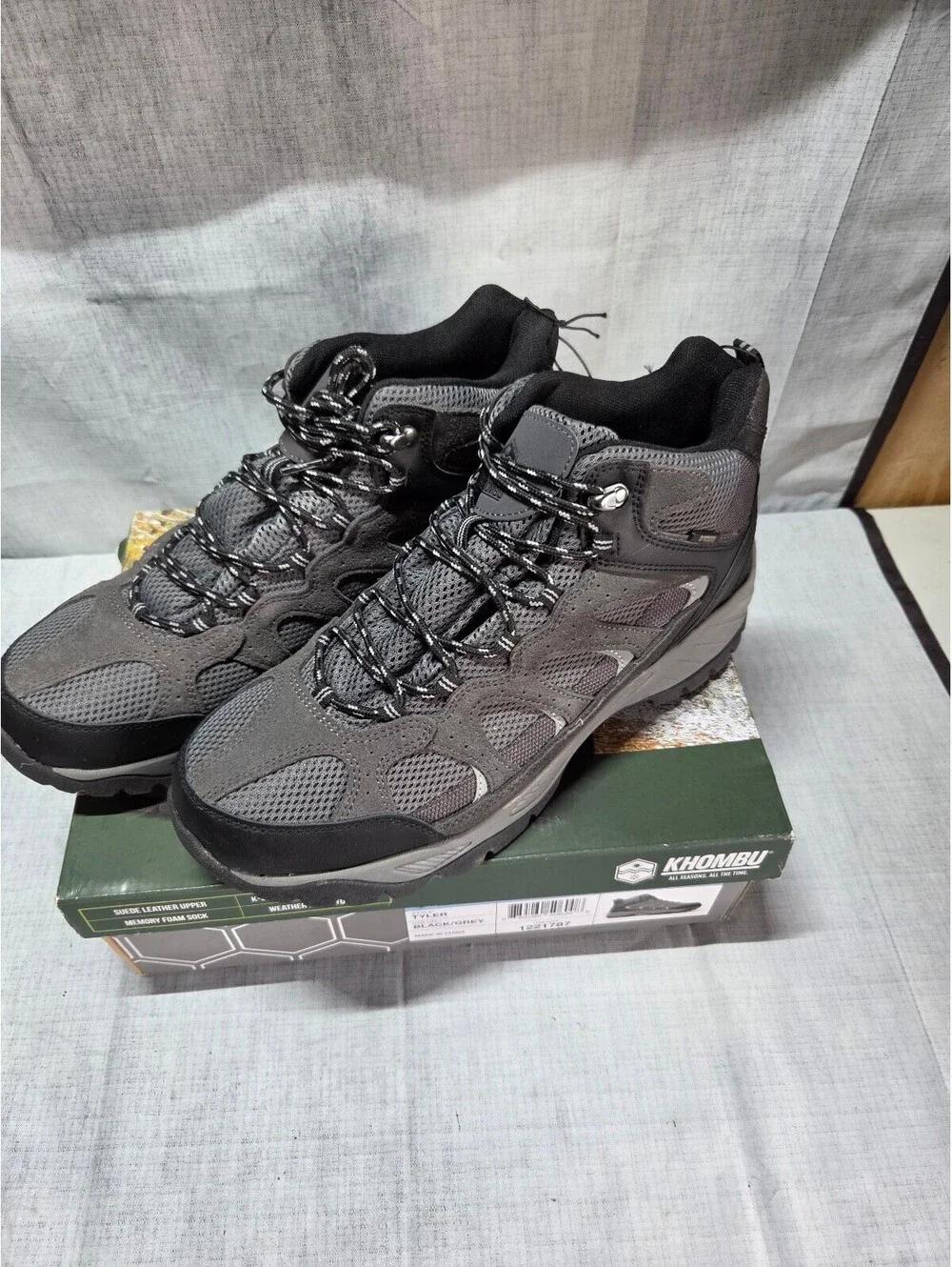 Khombu Tyler Men's Hiking Boots Black/Grey Size 13